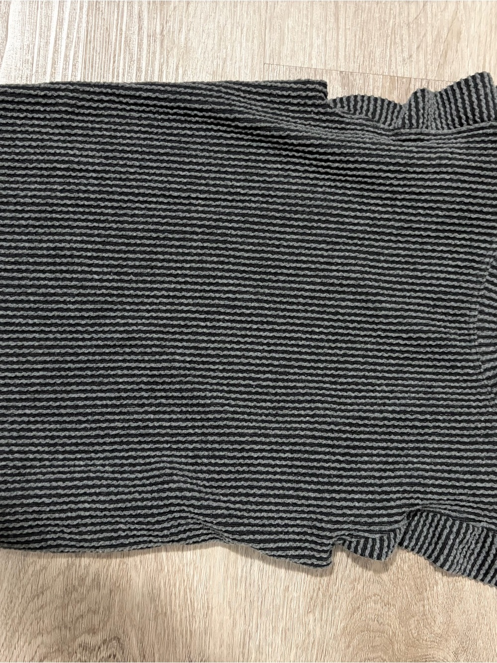 women’s Gray & Black Striped Knit Sweater